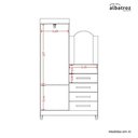 Ver imagem 4 de Guarda Roupa com Cômoda Solteiro New Capri 2 Portas 4 Gavetas MDP com Espelho Cinamomo e Off White