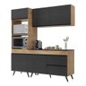 Armário de Cozinha Compacta 3 peças Lisboa Multimóveis MP2131 Rustic/Preto - 2