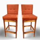 Ver imagem 1 de Kit 02 Banquetas Alta com Encosto Anatomico Tokio Suede Terracota - G2home