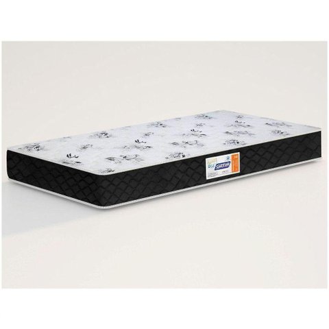 Colchão Solteiro Gazin0,78X1,88X14 Preto Com Branco