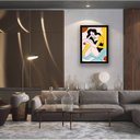 Ver imagem 2 de Quadro Figurativo Série Mulher Verão 2 45x34cm - com vidro:Madeira preta