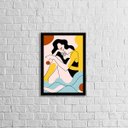 Ver imagem 1 de Quadro Figurativo Série Mulher Verão 2 45x34cm - com vidro:Madeira preta