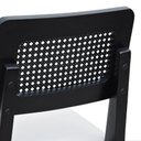 Ver imagem 3 de Kit 2 Banquetas Baixa-cadeira Gabi Madeira Maciça Encosto Telinha Assento Estofado - Preto Assento