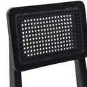 Ver imagem 2 de Kit 2 Banquetas Baixa-cadeira Gabi Madeira Maciça Encosto Telinha Assento Estofado - Preto Assento