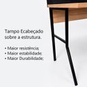 Ver imagem 3 de Mesa Escrivaninha Office Tampo Grosso Industrial 1,14m Amantea/Preto