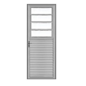 Porta Basculante Alumínio Brilhante 210x80 Vidro Boreal LADO ESQUERDO