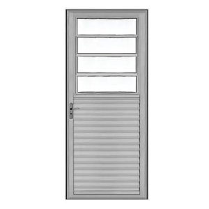 Porta Basculante Alumínio Brilhante 210x80 Vidro Boreal Lado Esquerdo