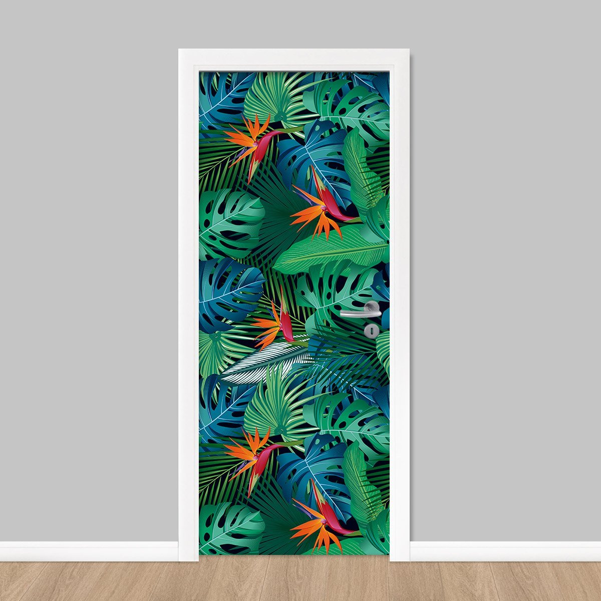 Adesivo de Porta - Folhagem Tropical 2 Dekalque 83x213 - 1