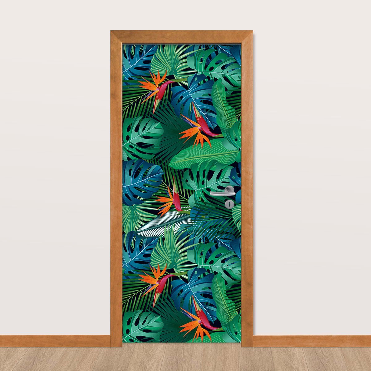 Adesivo de Porta - Folhagem Tropical 2 Dekalque 83x213 - 2