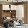 Quarto Modulado Casal Lugano Jatobá/areia com Espelho - Santos Andirá - 2