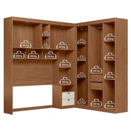 Quarto Modulado Casal Lugano Jatobá/areia com Espelho - Santos Andirá - 5