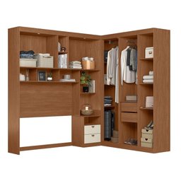 Quarto Modulado Casal Lugano Jatobá/areia com Espelho - Santos Andirá - 3