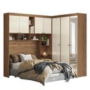 Ver imagem 1 de Quarto Modulado Casal Lugano Jatobá/areia com Espelho - Santos Andirá