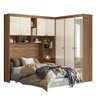 Quarto Modulado Casal Lugano Jatobá/areia com Espelho - Santos Andirá - 1