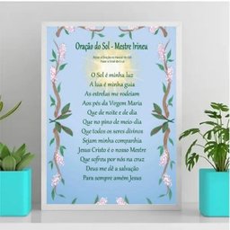 Quadro Decorativo Oração Do Sol 33x24cm:Madeira branca - 1 Quadro Decorativo Oração Do Sol 33x24cm:Madeira branca - 1
