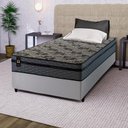 Ver imagem 1 de Conjunto Cama Box Solteiro c/ Molas Ensacadas Montreal Branco 88x188x64