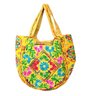 Bolsa Indiana Amarela Bordada Floral - 1