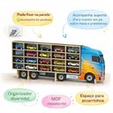 Ver imagem 2 de Expositor Painel Parede Mesa Nicho Estante Carrinhos Quadro Caminhao MDF 20 Carros Organi