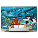 Ver imagem 1 de Papel De Parede Fundo Do Mar Baleias Orca 3D 7,50m² Fm85