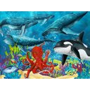 Ver imagem 2 de Papel De Parede Fundo Do Mar Baleias Orca 3D 7,50m² Fm85