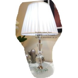 Abajur Cristal Vidro Sala Cúpula Drapeada 53cm S34 Branco - 2