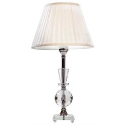 Abajur Cristal Vidro Sala Cúpula Drapeada 53cm S34 Branco - 1
