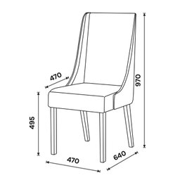 Mesa Jantar Yara 180 6 Cadeiras Ivy Corano Bege - Henn - 4