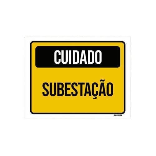 Kit 10 Placas Sinalização Cuidado Subestação