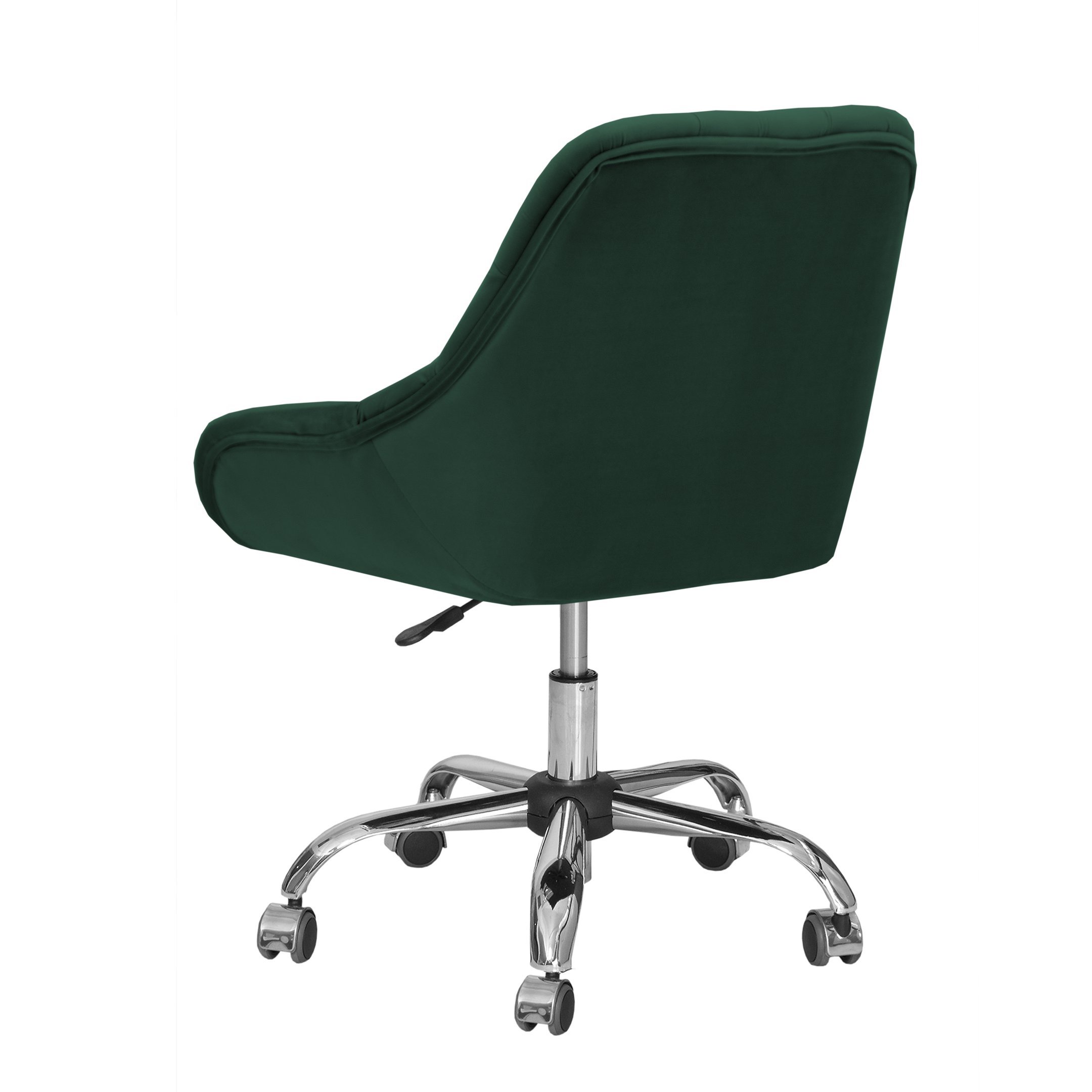Cadeira Poltrona Decorativa Rodinhas Regulagem Altura Alice Veludo Verde Musgo - 3