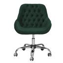 Ver imagem 2 de Cadeira Poltrona Decorativa Rodinhas Regulagem Altura Alice Veludo Verde Musgo