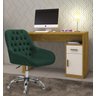 Cadeira Poltrona Decorativa Rodinhas Regulagem Altura Alice Veludo Verde Musgo - 4