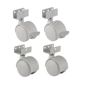 Kit Rodízio com Trava para Móveis Chapa U 15 Mm