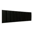 Ver imagem 1 de Cabeceira King Veludo Preto Placa Modulada Estofada Ripada Adesiva