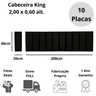 Cabeceira King Veludo Preto Placa Modulada Estofada Ripada Adesiva - 5