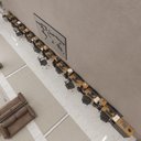 Ver imagem 1 de Conjunto de Escritório Noruega 9 Livreiro 1 Buffet e 10 Mesas 90cm - Via Nossa - Preto e Cedro