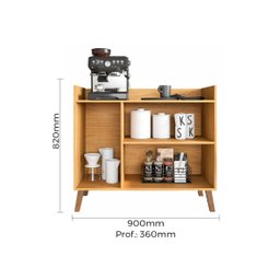Buffet 0,90 Compacto Moderno com Excelente Organização - Freijó - 3
