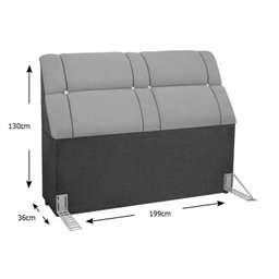 Cabeceira Cama Box Estofada King King Imperador Suede Marrom Chocolate - Simbal - 3