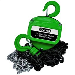 Talha Manual 2 Toneladas 2000 Kg com Corrente 3 Metros Trato - 6