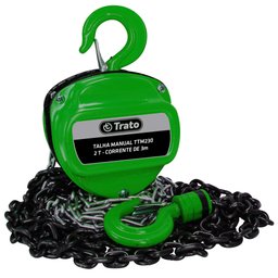 Talha Manual 2 Toneladas 2000 Kg com Corrente 3 Metros Trato - 4