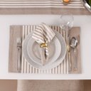 Ver imagem 1 de Jogo de Guardanapos 2 Peças Fio Tinto Stripes Taupe