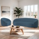 Ver imagem 2 de Kit Sofá 3 Lugares 180cm e Poltrona Orgânica Luxo Recepção Amore Linho