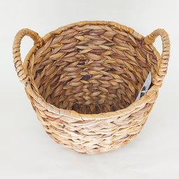 Cesto de Palha Natural com Alça:M - 3