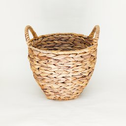 Cesto de Palha Natural com Alça:M - 2