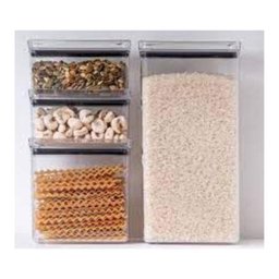 Kit 10 Potes Hermético Acrílico Tampa Quadrado Empalhável - 3 Kit 10 Potes Hermético Acrílico Tampa Quadrado Empalhável - 3