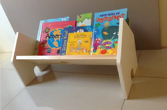 Porta Livros Infantil Revisteiro Casinha - Montessori - 40cm - 3
