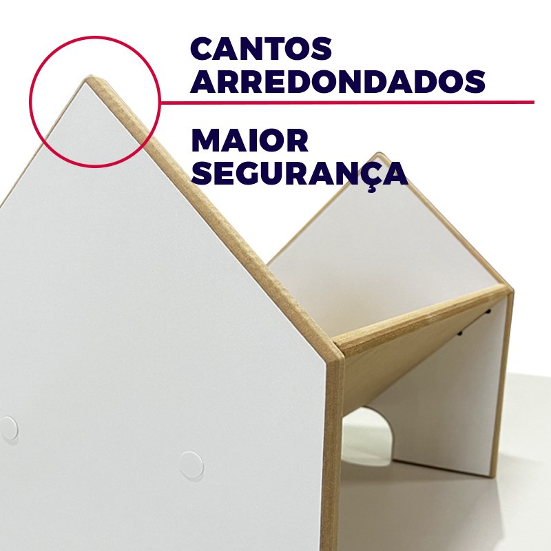 Porta Livros Infantil Revisteiro Casinha - Montessori - 40cm - 3