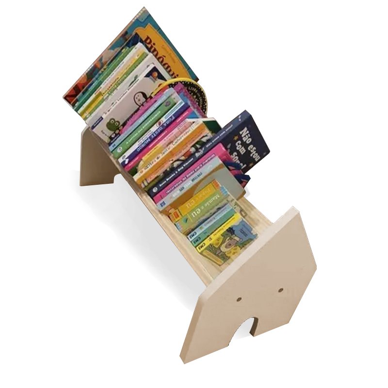 Porta Livros Infantil Revisteiro Casinha - Montessori - 40cm - 2