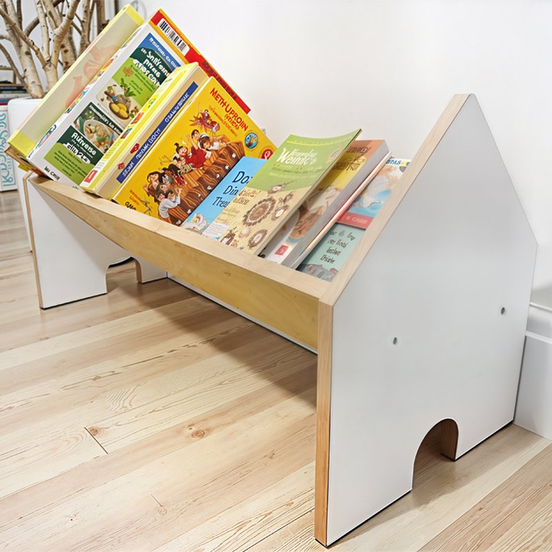 Porta Livros Infantil Revisteiro Casinha - Montessori - 40cm - 2