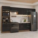 Ver imagem 1 de Armário de Cozinha Completa 350 cm Rustic/Preto Lux Madesa 01