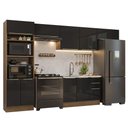 Ver imagem 2 de Armário de Cozinha Completa 350 cm Rustic/Preto Lux Madesa 01